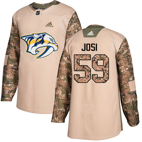 Adidas Predators #59 Roman Josi Camo Authentic Veterans Day Stitched NHL Jersey